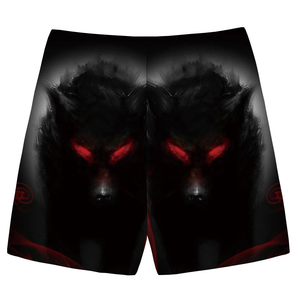 KYKU Wolf шорты мужские повседневные короткие брюки карго черные пляжные шорты с 3d принтом готические мужские шорты для фитнеса новые мужские летние шорты