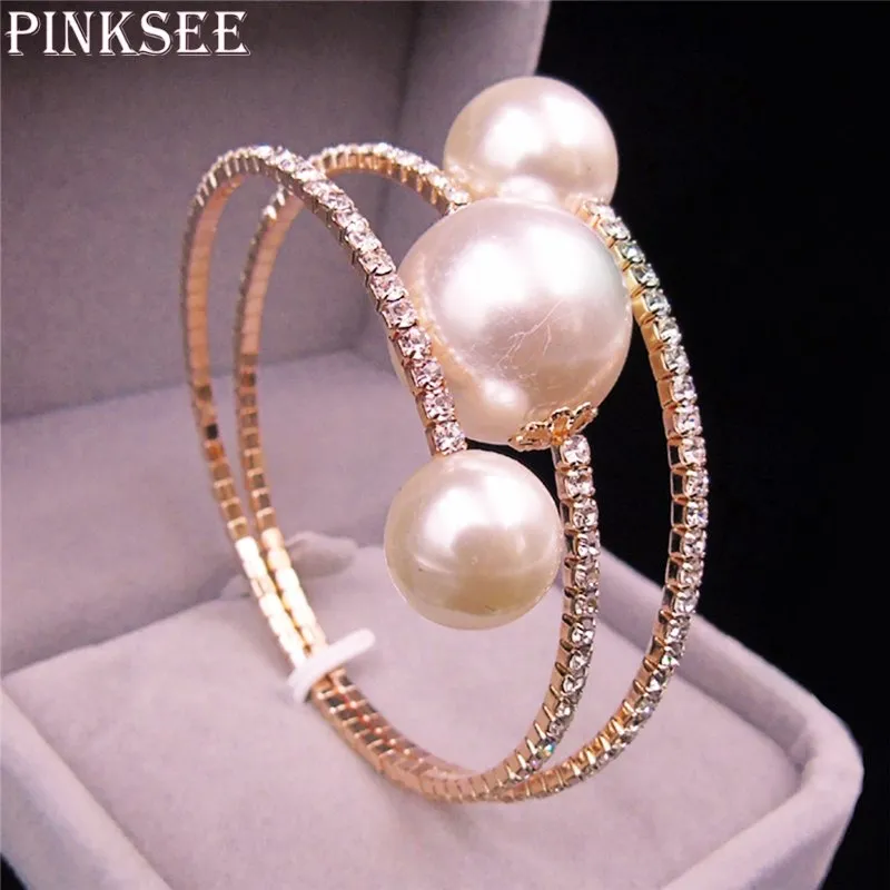 Многослойный браслет PINKSEE с искусственным жемчугом и бусинами|Браслеты| |