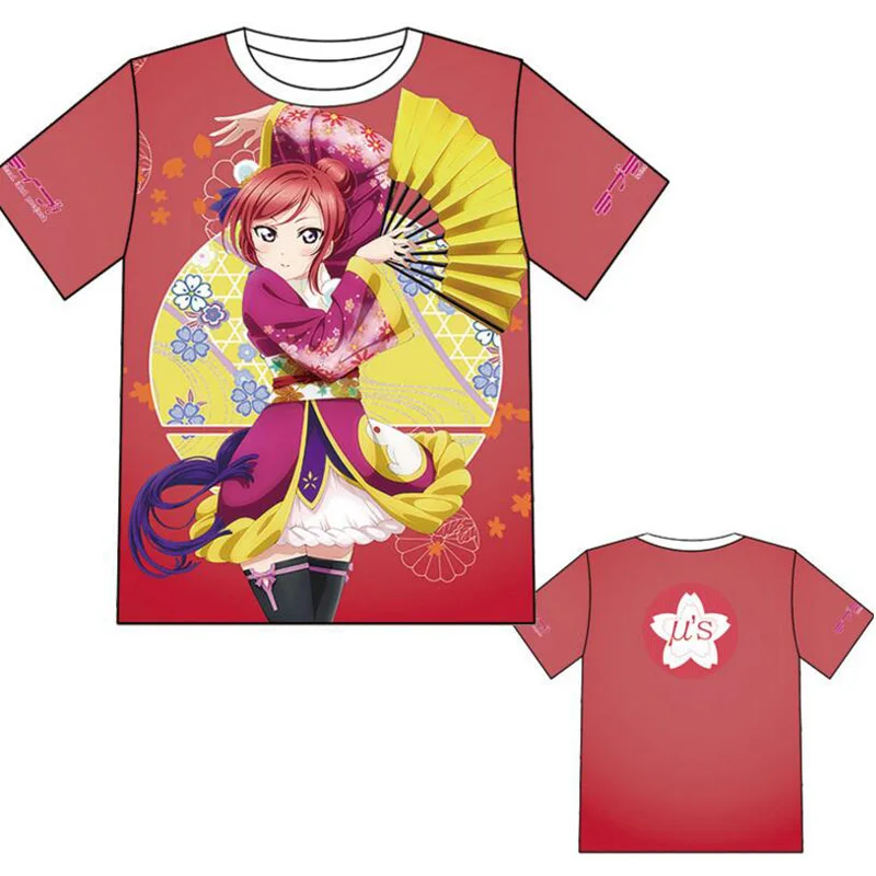 LoveLive! U's Aqours футболка Косплей Костюм Love Live Minami Kotori летняя футболка с короткими рукавами повседневные футболки