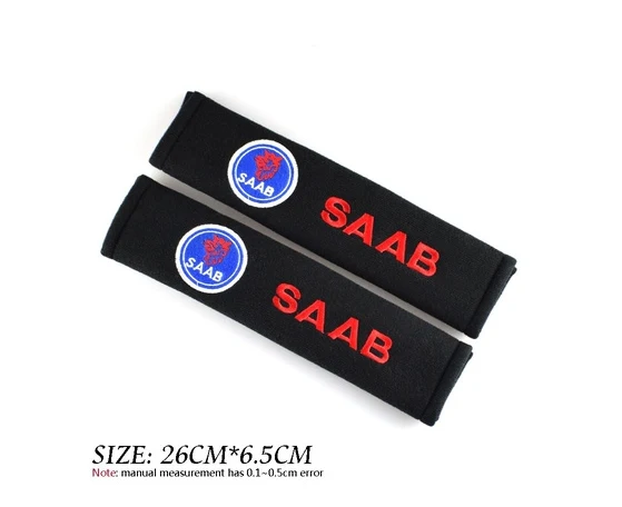 2 шт./компл. хлопковый ремень безопасности Наплечные накладки эмблемы Для 03-10 Saab 9-3