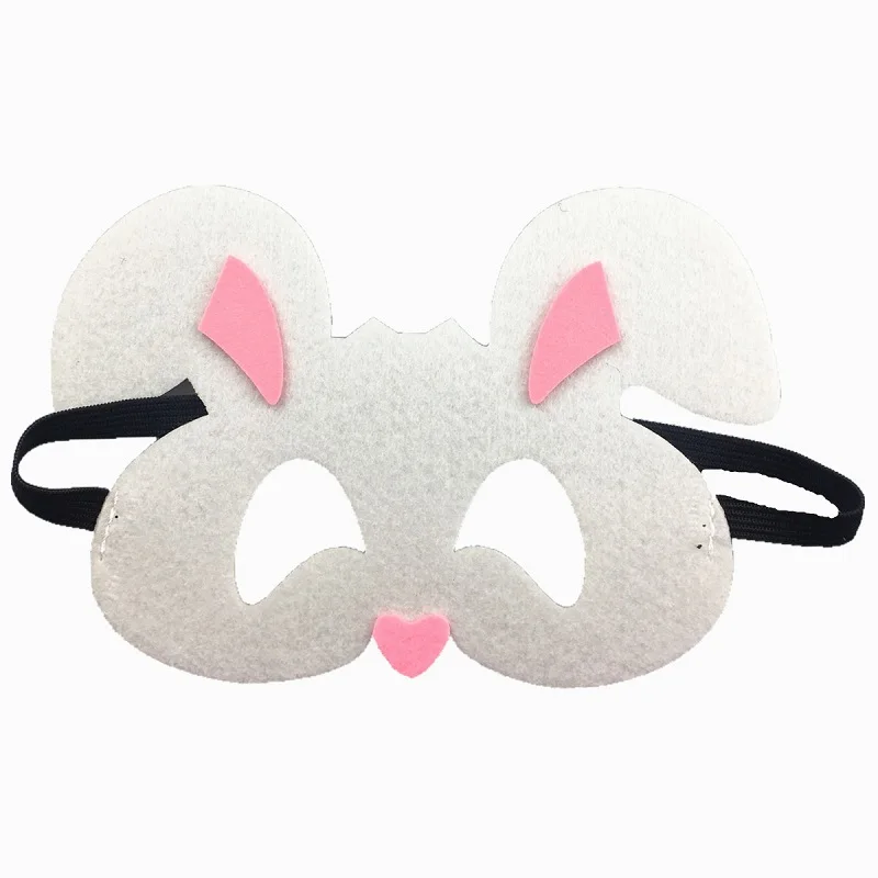 rabbit Детская войлочная маска в виде животного для мальчиков и девочек, подарок на день рождения, нарядный костюм, детская Маскарадная маска - Цвет: rabbit