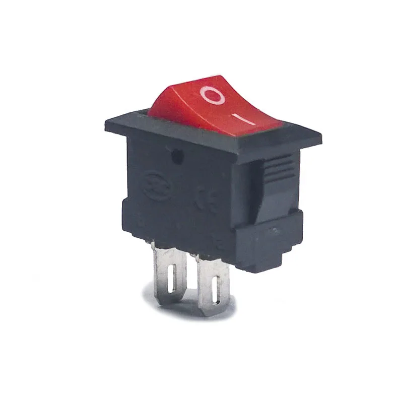 10 шт./партия KCD1 15*10 SPST 250V 3A 2 Pin Красный переключатель для лодки кнопка включения выключения