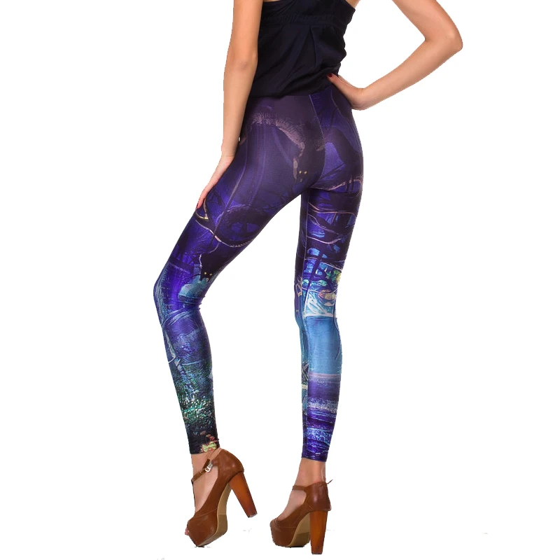 Palicy Women High Waist Leggings Fashion Party 3D Printed Digital Trousers Leggings Cartoon Pattern Elasticity Leggings