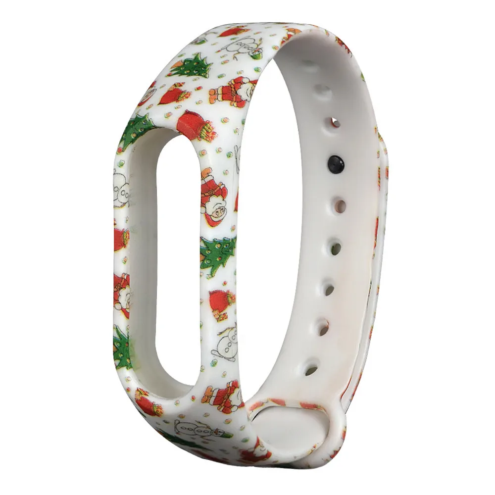 Спортивный ремешок для Xiaomi Mi Band 2, силиконовый, с рождественским рисунком, ремешок, браслет, сменные браслеты, l1030#2