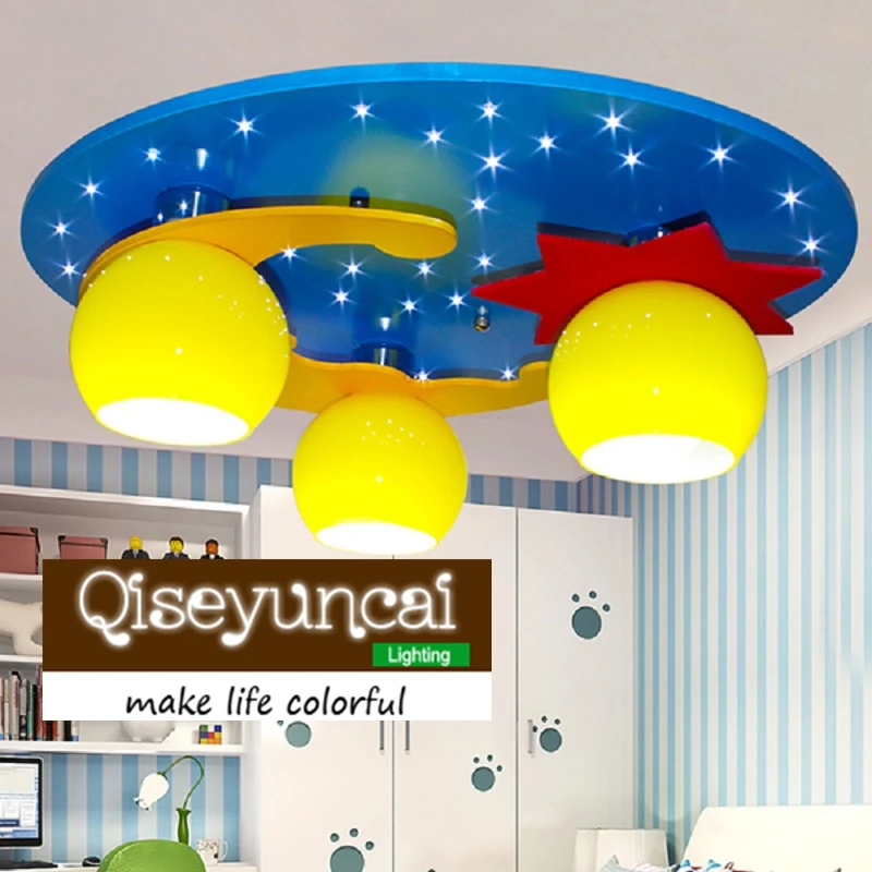 

Qiseyuncai Modern minimalist children's room cartoon led eye protection ceiling lamp children's bedroom creative cute lighting