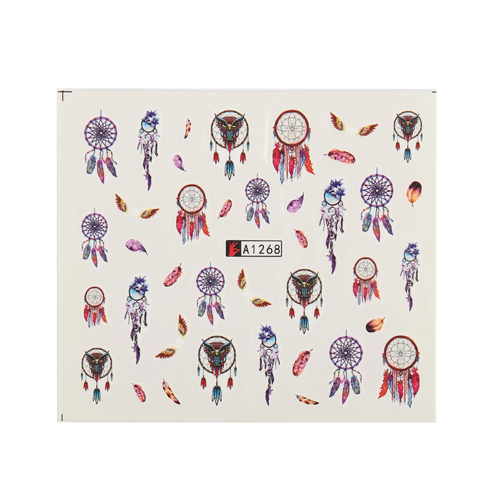 12 наклеек для дизайна ногтей Ловец снов стильная водная переводка УФ Гель лак