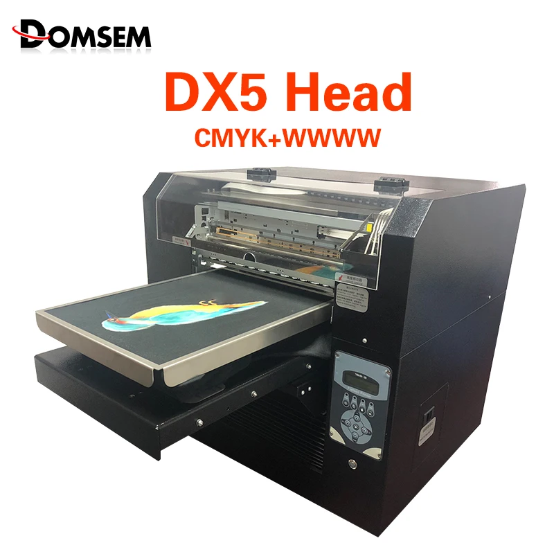 Профессиональный DTG принтер DOMSEM 8 цветов для футболок одежды тканей CMYK + WWWW размер