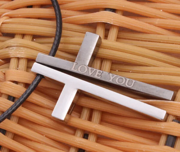 Модное ожерелье для влюбленных из титановой стали с подвеской в виде креста