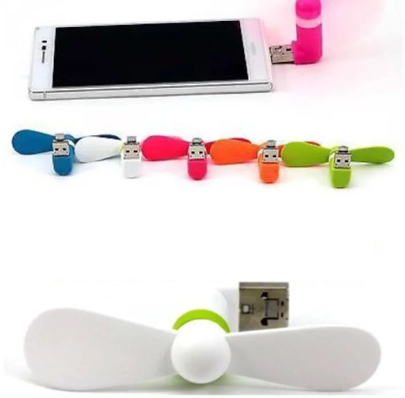 Мини вентилятор 2 в 1 Micro/USB OTG маленький портативный вращающийся кулер USB