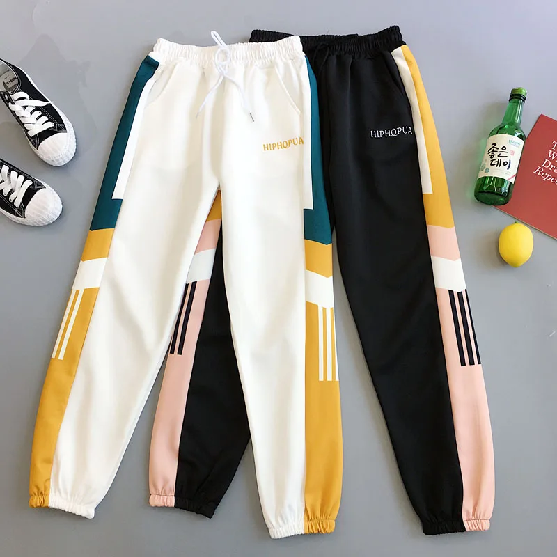 

Sport Sweatpant Harem Pants Women Harajuku Middle School BF Hiphop Loose Trousers Sports Patchwork Jogger Ulzzang Pant girls
