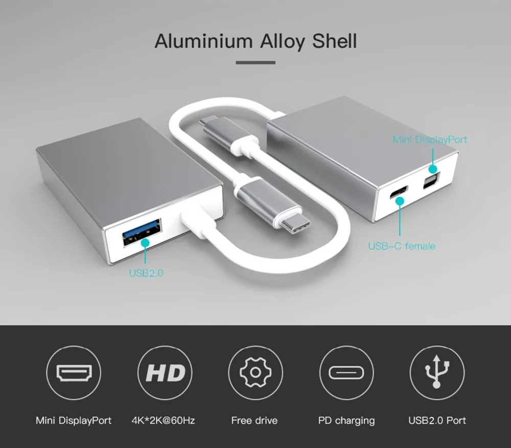 C-BOX USB C Mini Displayport адаптер 4 К к с USB2.0 PD Зарядка для MacBook Pro samsung usb Тип DP конвертер |