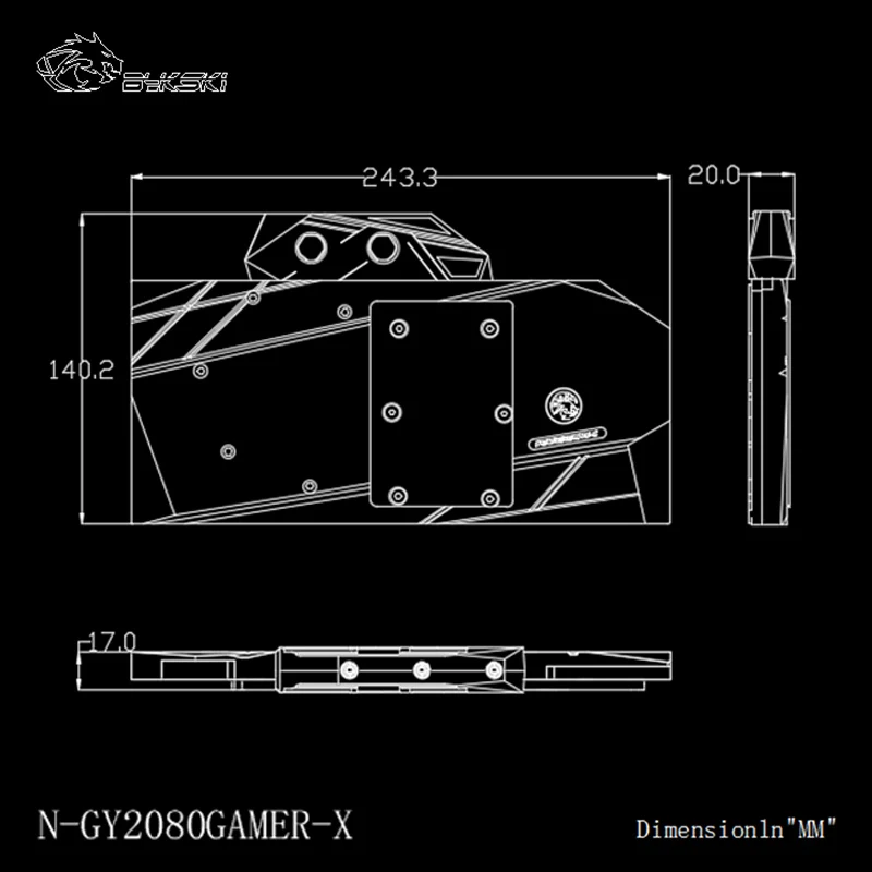Bykski полное покрытие GPU водоблок для GALAX GEFORCE RTX 2080 геймерская видеокарта AURA SYNC N-GY2080GAMER-X