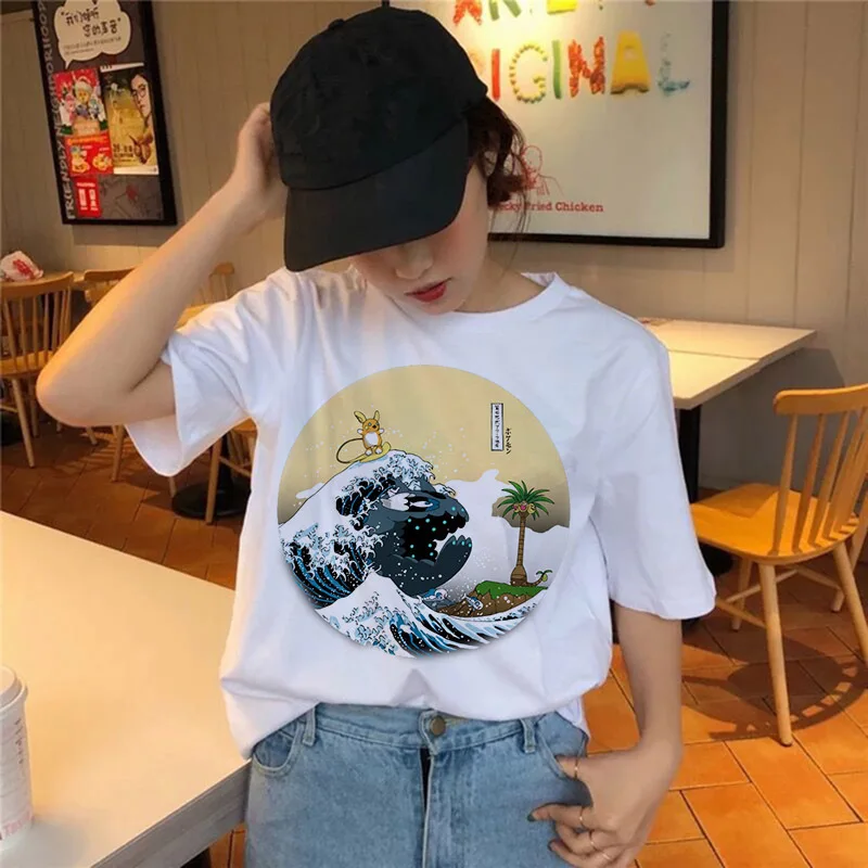 Женская Футболка Harajuku Забавный Покемон Snorlax Togepi Squirtle японская футболка аниме женские топы Эстетическая одежда Пикачу