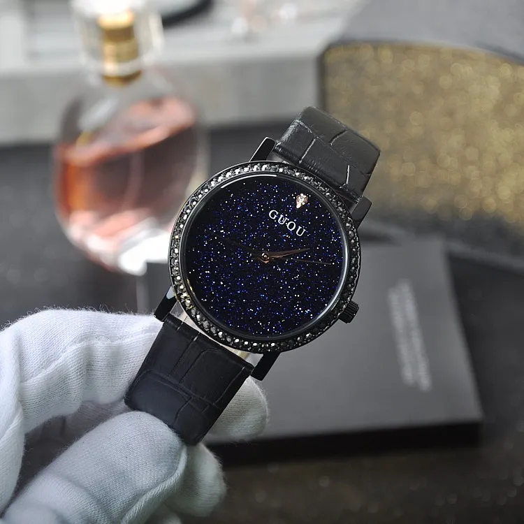 Часы наручные GUOU женские кварцевые Модные Простые повседневные