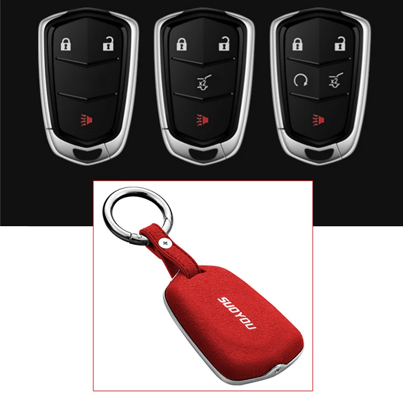 Genuine Leather Galvanized Alloy Car Key Case Cover For Cadillac ATS-L/XTS/XT5/CTS/CT6 Escalade ESV SRX TS-L BLS | Автомобили и