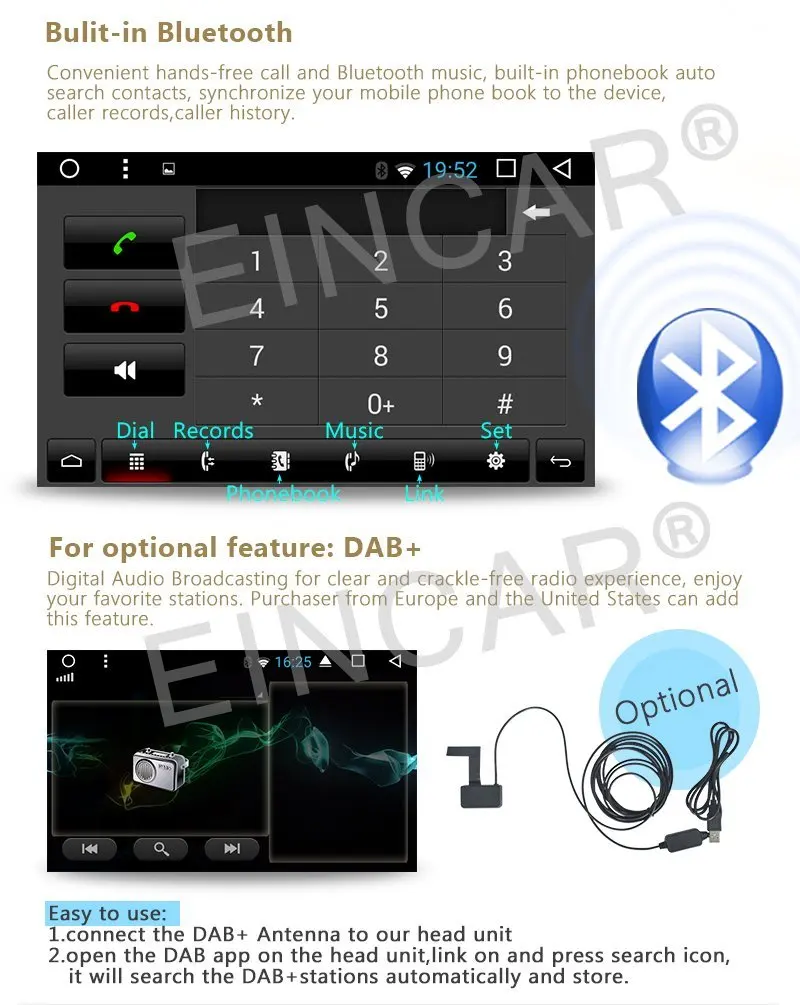 Front & Rear Camera + Android 6.0 Car DVD Player in dash 7'' Video Wifi Mirror link Automotive Audio GPS Navi Head Unit |