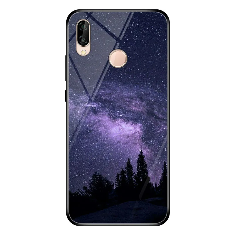 Huawei P20 Lite чехол закаленное Стекло мягкий TPU бампер жесткая накладка на заднюю