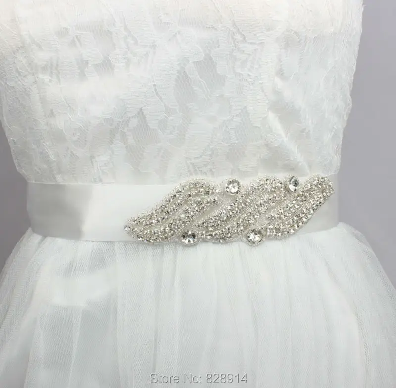 Корейский стиль стразы аппликация лента свадебный пояс белый ремень очень