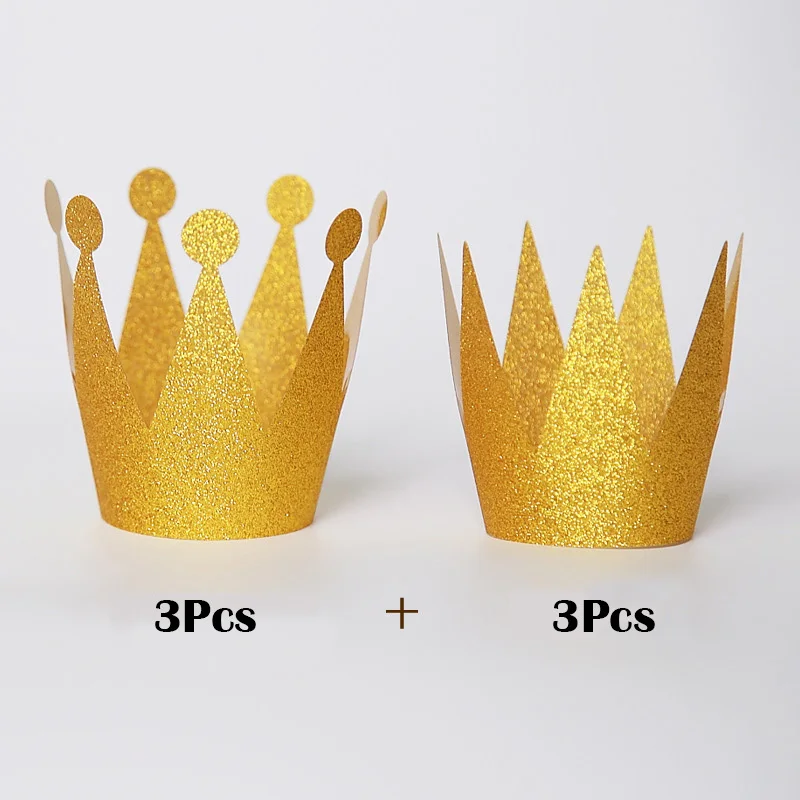 6 шт./лот поздравительная открытка блестящая корона принца принцессы шапка King