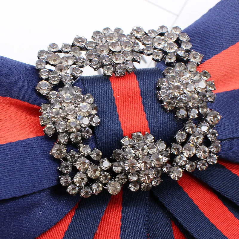 Новые Хрустальные винтажные тканевые Броши бант для женщин шейный галстук из