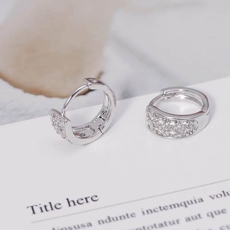 MxGxFam элегантные белые серьги-кольца для женщин модные украшения белое золото ААА