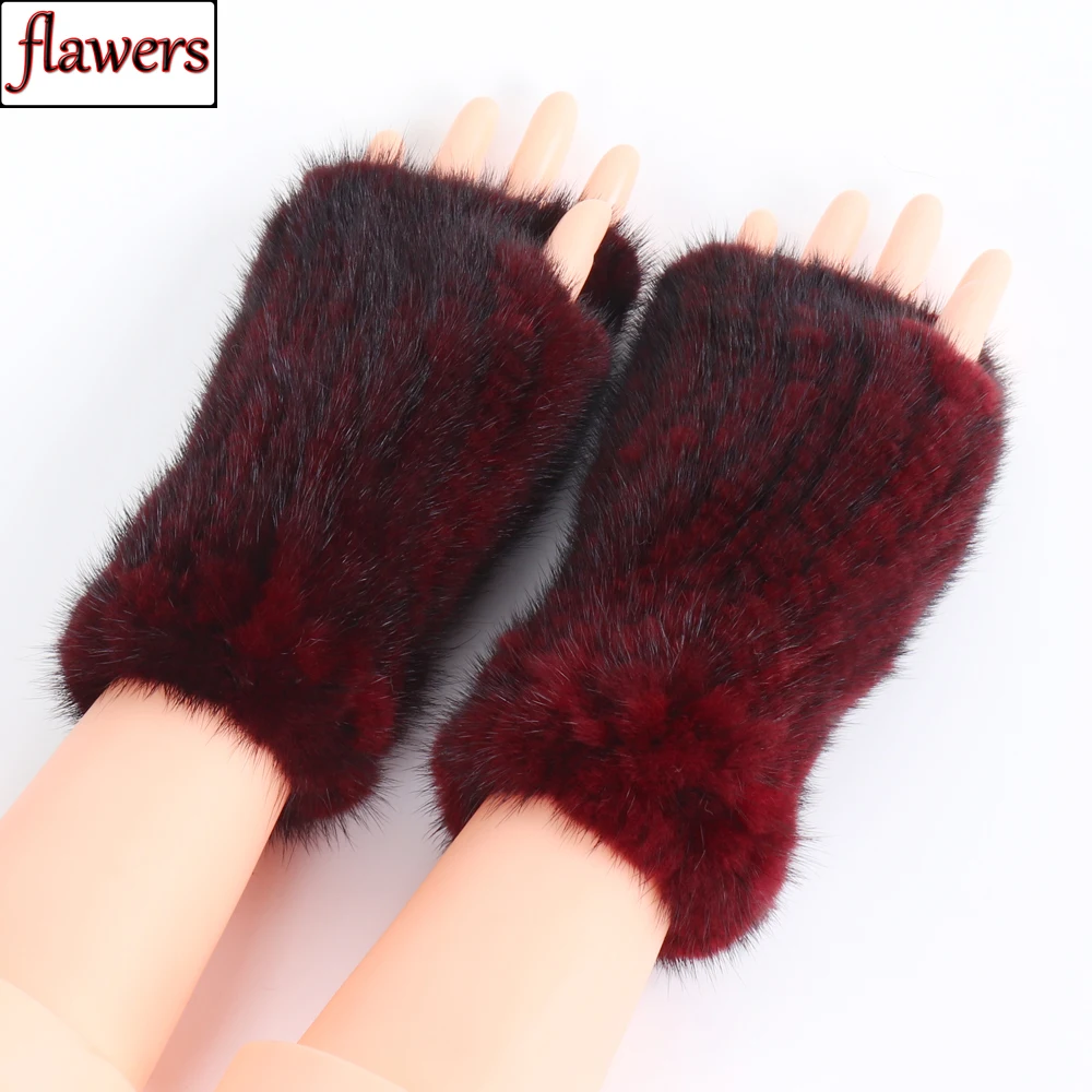 Новые женские меховые перчатки зимние варежки из натурального меха норки