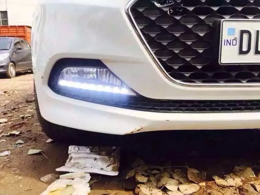 СВЕТОДИОДНЫЙ DRL Дневной ходовой свет для hyundai I20, с противотуманной крышкой, супер яркий