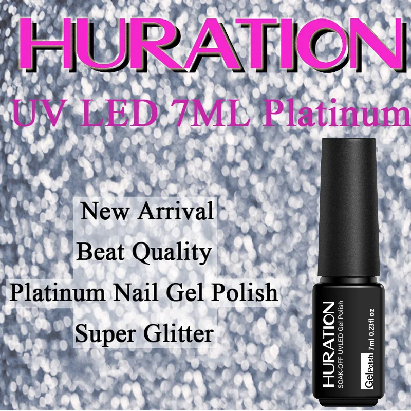 Huration Платиновый гель Лак 12 цветов Набор LED ультрафиолетовый с блестками Vernis лак