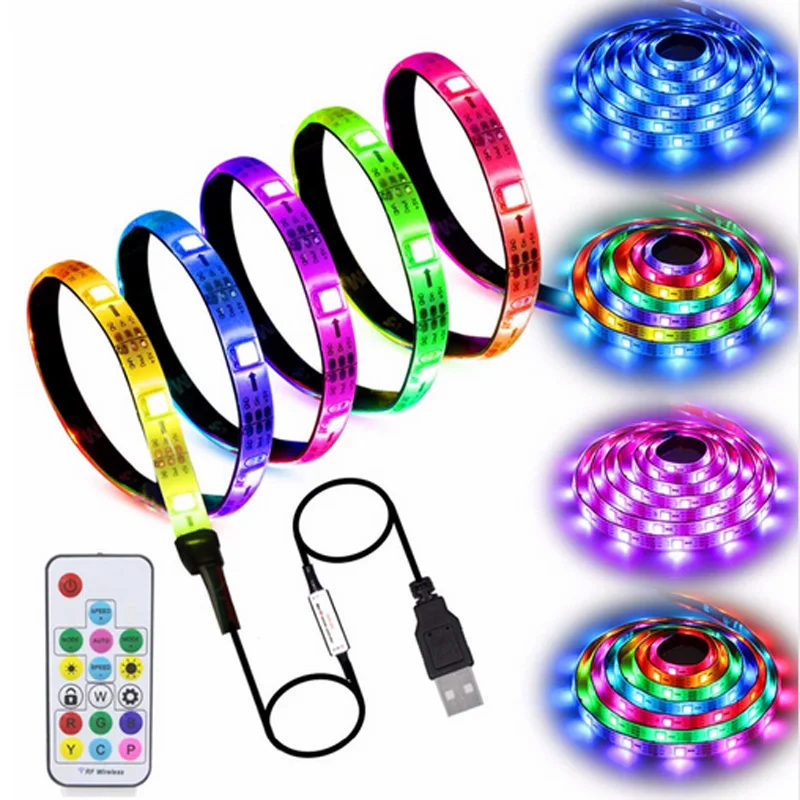 Светодиодная подсветка 5 В USB ws2812b ws2812 IC RGB с эффектом отслеживания воды пульт