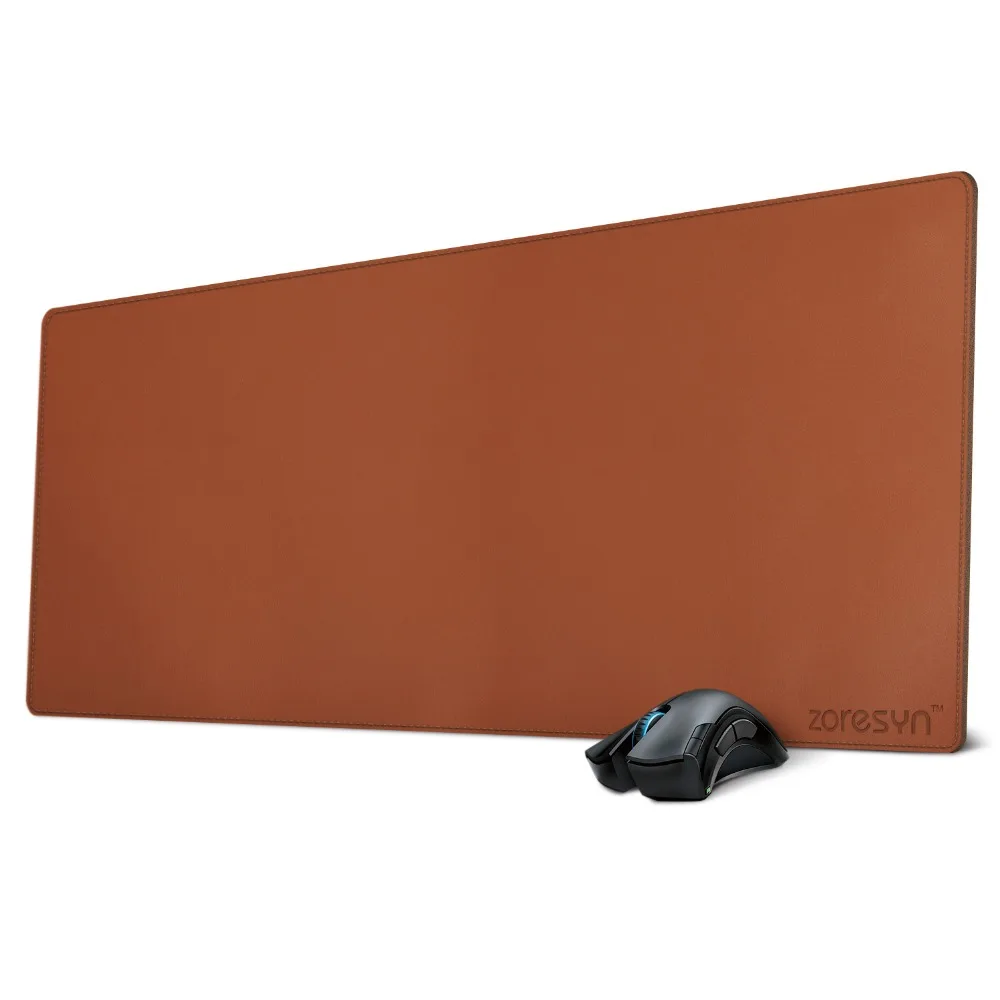 

Zoresyn Large Artificial Leather Mouse Pad 90*40 CM Big Keyboard Mat Extended Desk Pad & Mate for Office,Household,Gaming -Brown