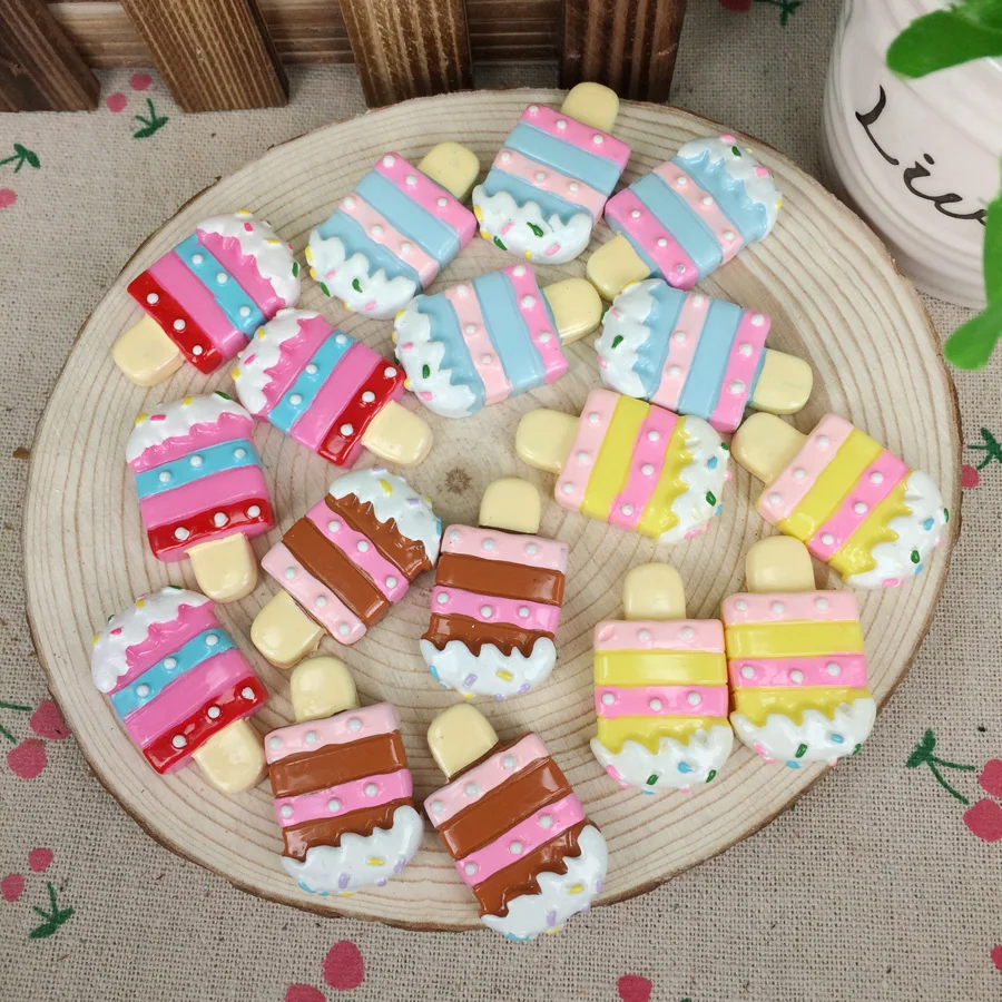 Смешанный 4 цвета Kawaii плоские &quotсделай сам&quot миниатюрный пищевая Смола Кабошоны