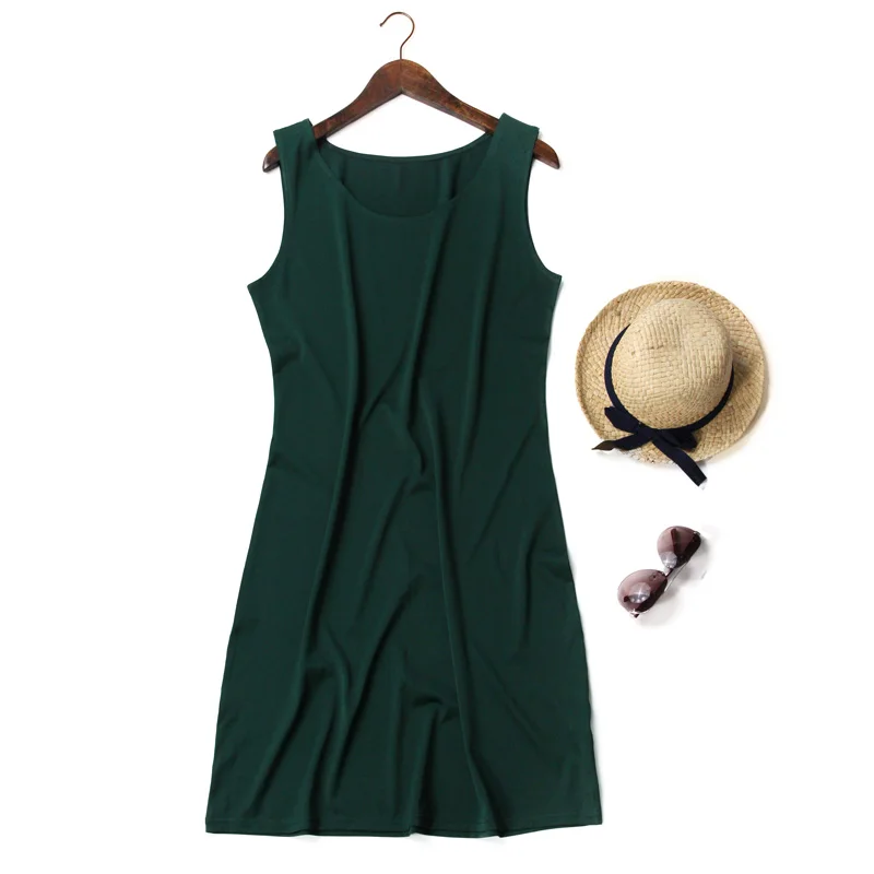 Новое шелковое платье на весну и лето длинное без рукавов свободное платье|silk