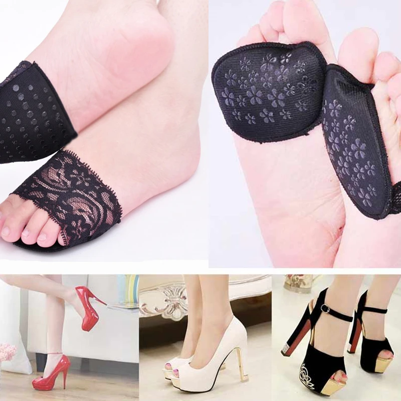 Кружевная невидимая нескользящая обувь на высоком каблуке утолщенная стельки