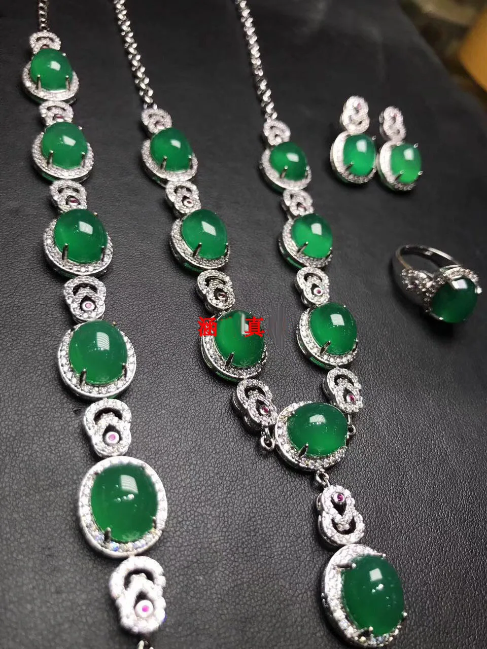 Лидер продаж ювелирное изделие серебро 925 пробы мозаика натуральный лед зеленого