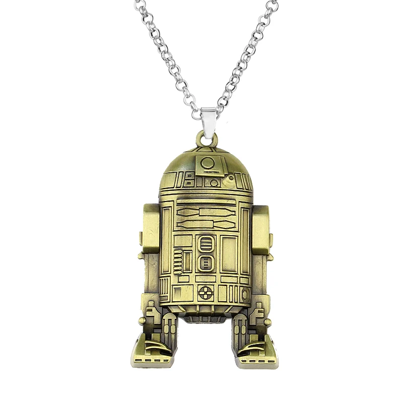 bronze Millennium Falcon Star Wars ювелирные изделия Винтаж серебро Металл истребитель самолет кулон из фильма Готический стиль цепочки и ожерелья мужские - Окраска металла: bronze