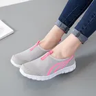 Кроссовки женские сетчатые на шнуровке, Вулканизированная подошва, дышащие легкие, повседневная обувь, на лето