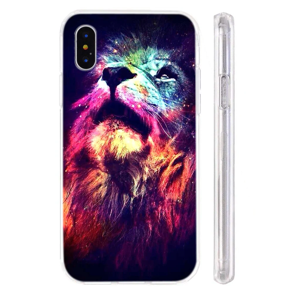 Мягкий чехол для телефона iPhone 6 7 8 XS Max чехлы из ТПУ цветной с рисунком единорога