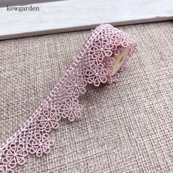 Kewgarden Hollow Jacquard Water Soluble Hollow Lace Handmade Tape DIY Clothing Dress Laciness Ribbon Webbing 2 Meters