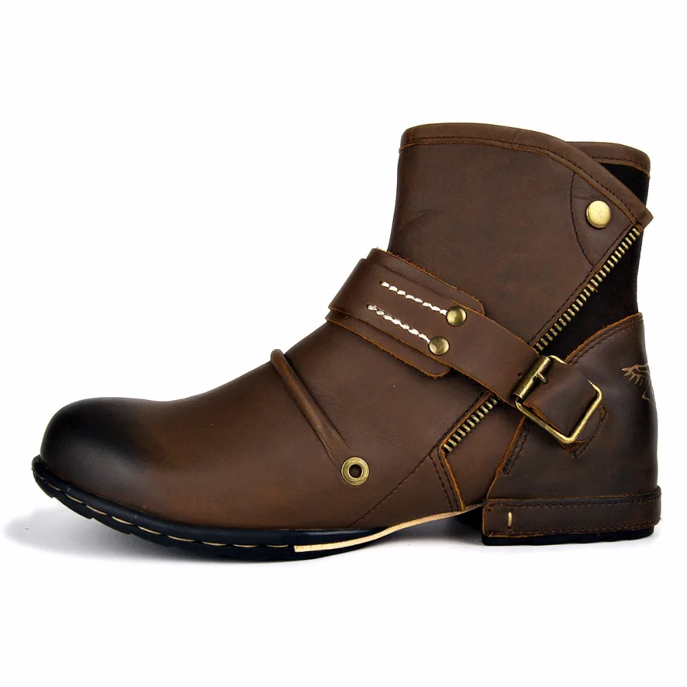 Мужские ботинки для пустыни Черные Водонепроницаемые ручной работы из