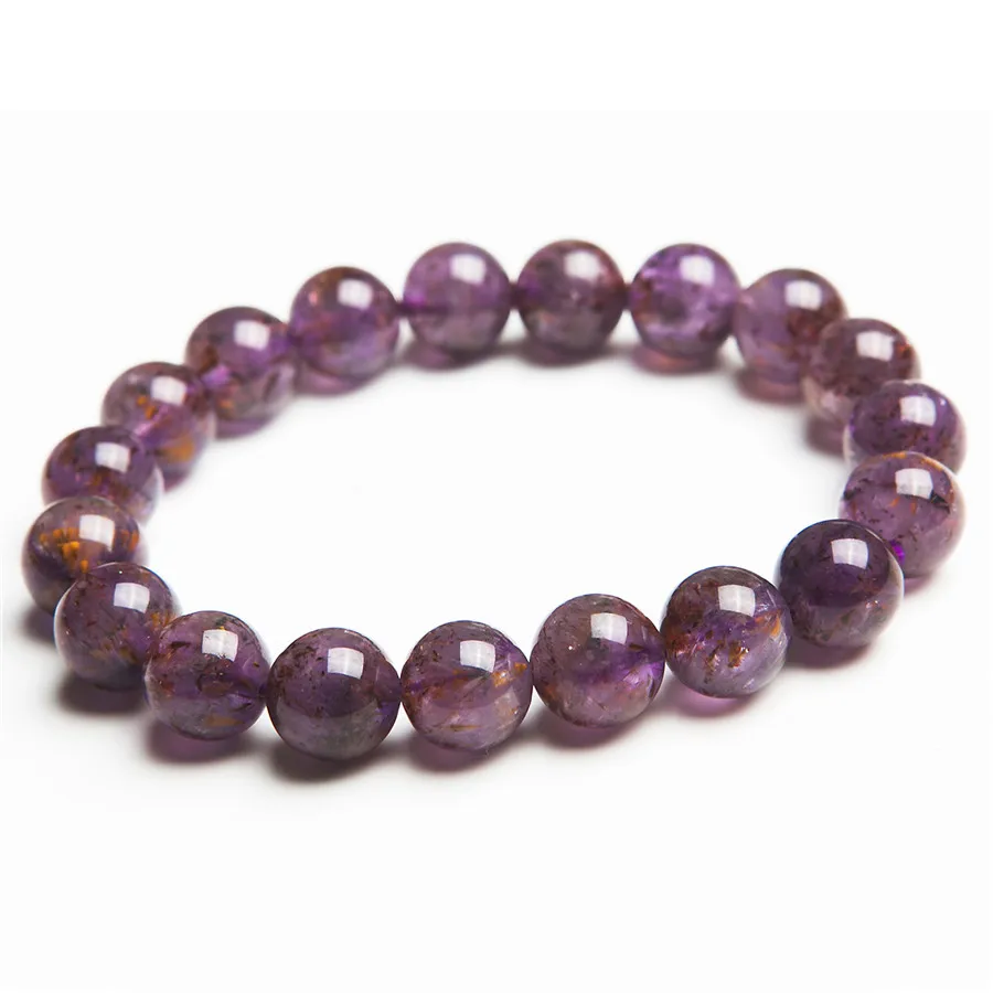 10 мм настоящий натуральный фиолетовый каксенит рутилированный кварцевый