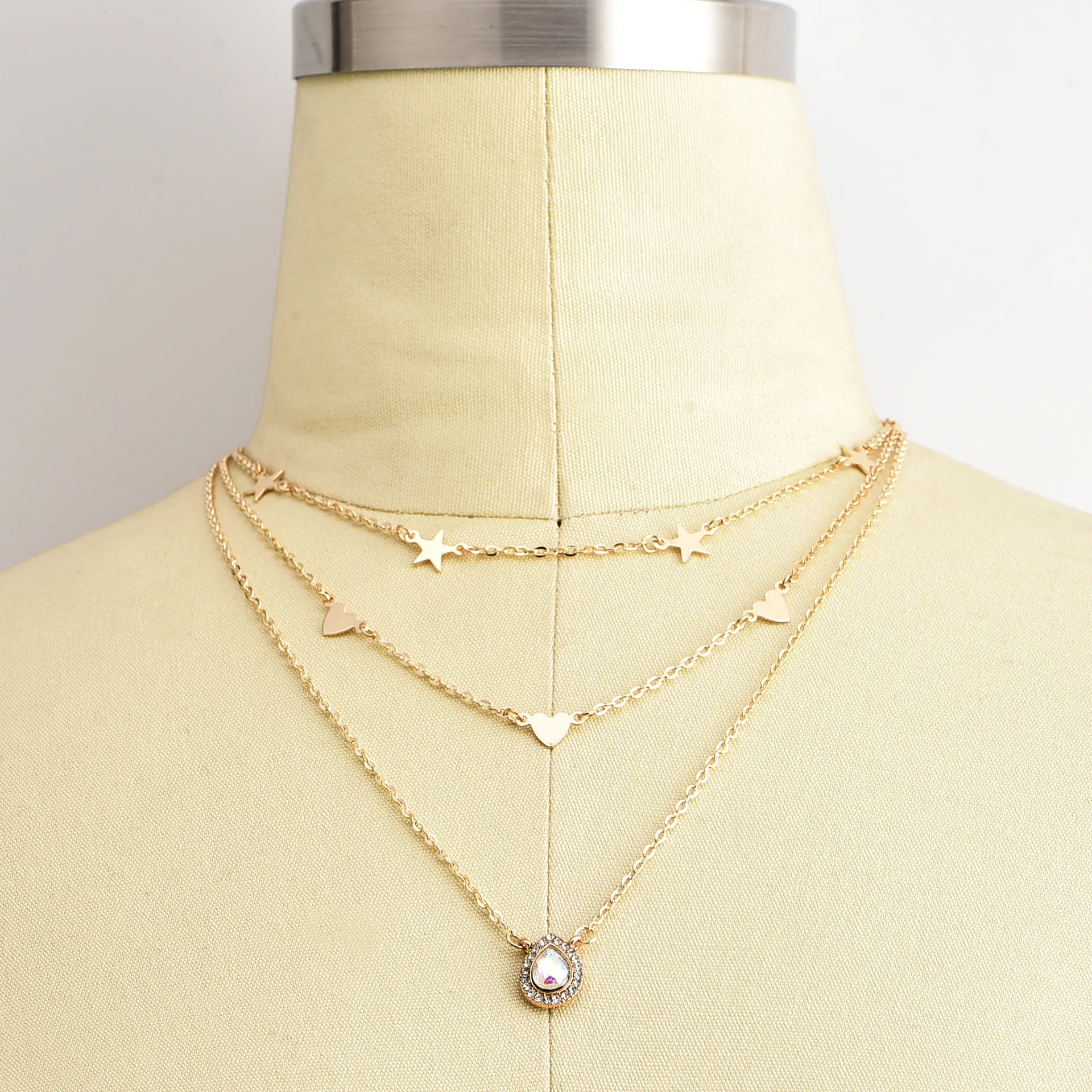 Long Tassel Star Necklaces &amp Pendants For Women Multi Layer Sequins Choker Necklace Water Drop Women's Chokers Fashion Jewelry |