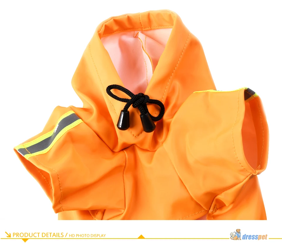DRESSPET собачьи плащи из искусственной кожи водонепроницаемый плащ-дождевик со светоотражающими полосками для маленьких собак Пончо Куртка Одежда для чихуахуа