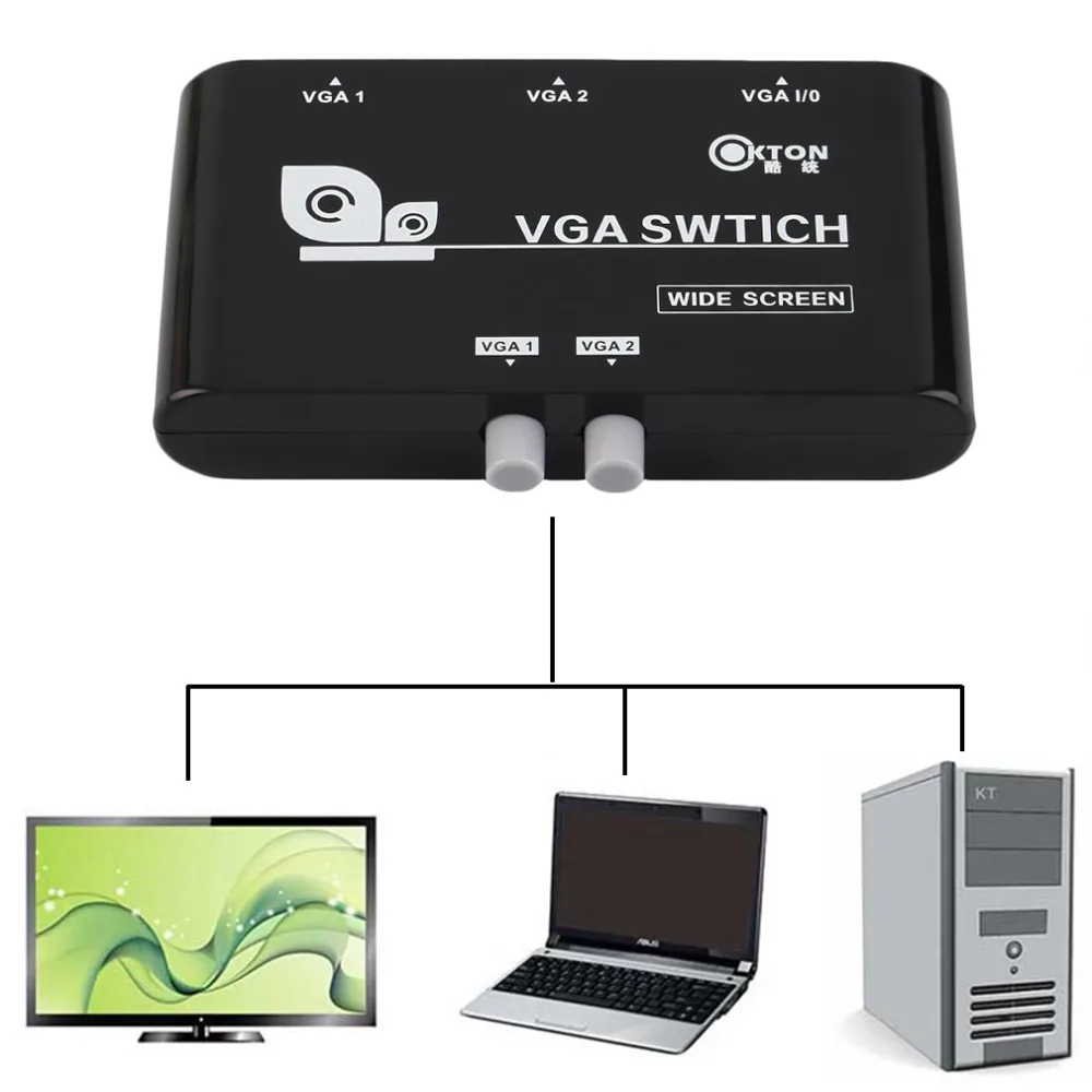 

Новый оригинальный 2 в 1 выход VGA/SVGA ручной Обмен переключатель коробка для ЖК-ПК оптовая продажа дропшиппинг