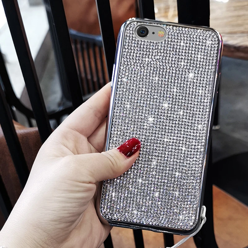 KaiNuEn Роскошный Блестящий Алмазный чехол для телефона etui, чехол, чехол для iphone 6 6s plus 6plus, модные украшения для девочек, силиконовые аксессуары