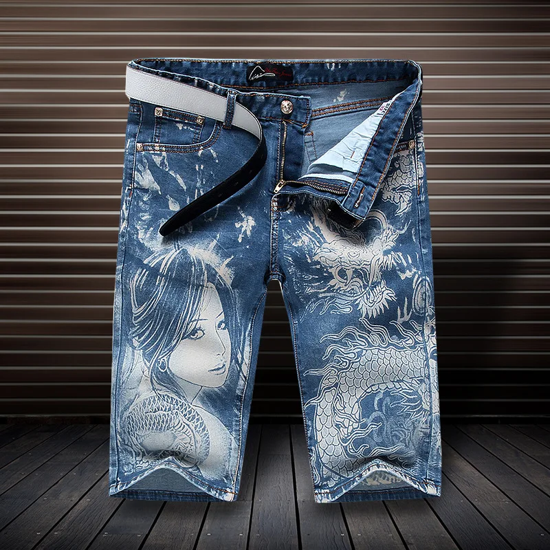 Мужские и женские джинсовые шорты Раскрашенные вручную от известного бренда