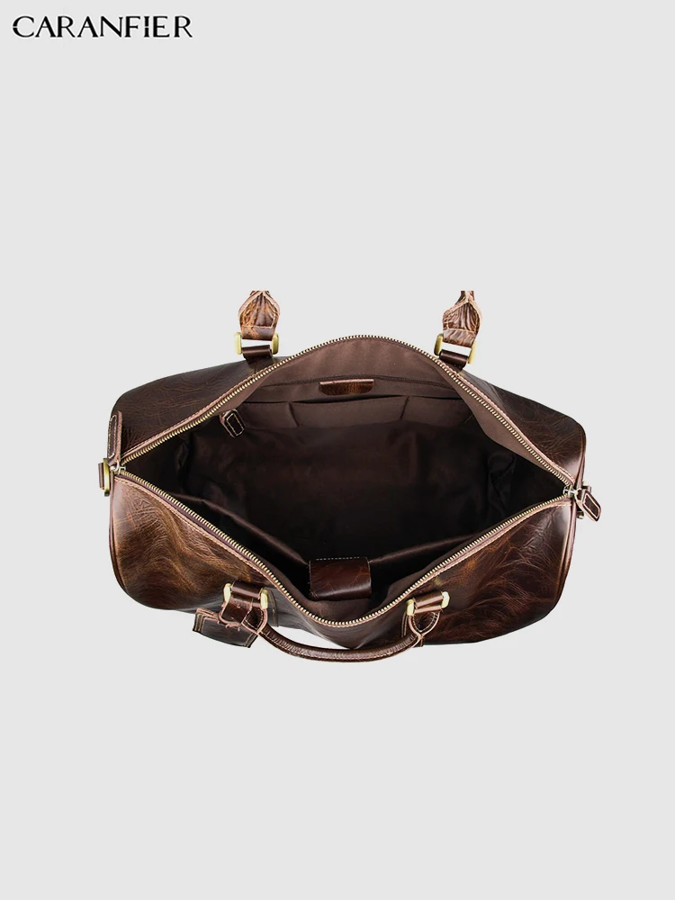 CARANFIER мужские дорожные сумки из натуральной воловьей кожи винтажные прочные