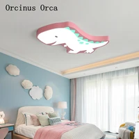 cartoon creative dinosaur ceiling lamp boys and girls bedroom childrens room light modern simple led color dragon ceiling lamp