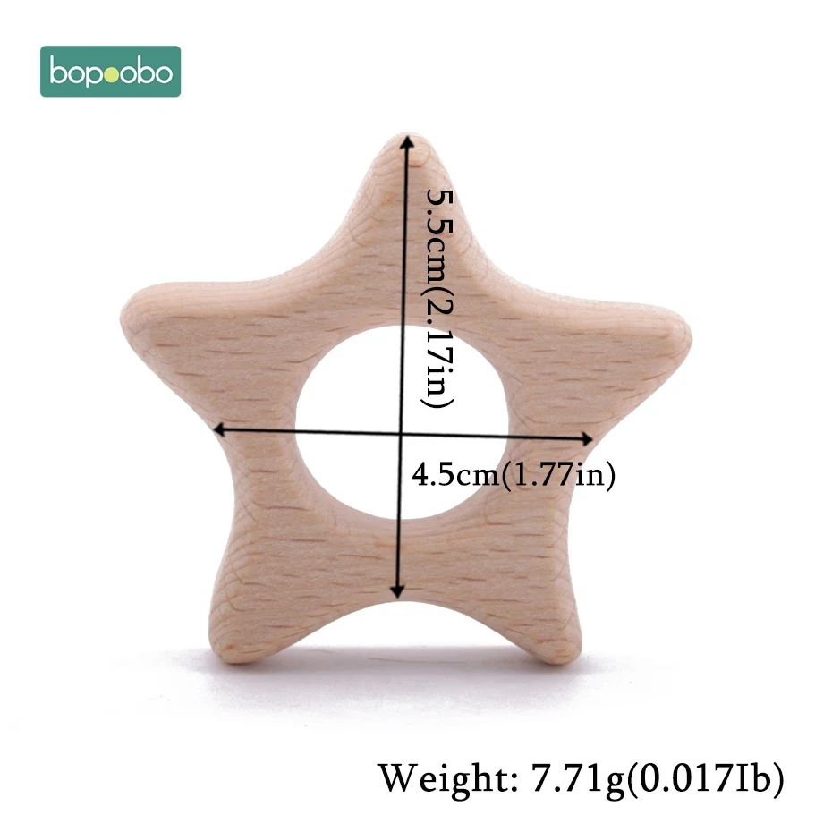 Star Bopobo 5 шт. деревянные игрушки-Прорезыватели в виде животных крошечные Прорезыватели для новорожденных детские игрушки Аксессуары для игр в спортзале детские игрушки деревянные прорезыватели - Цвет: Star