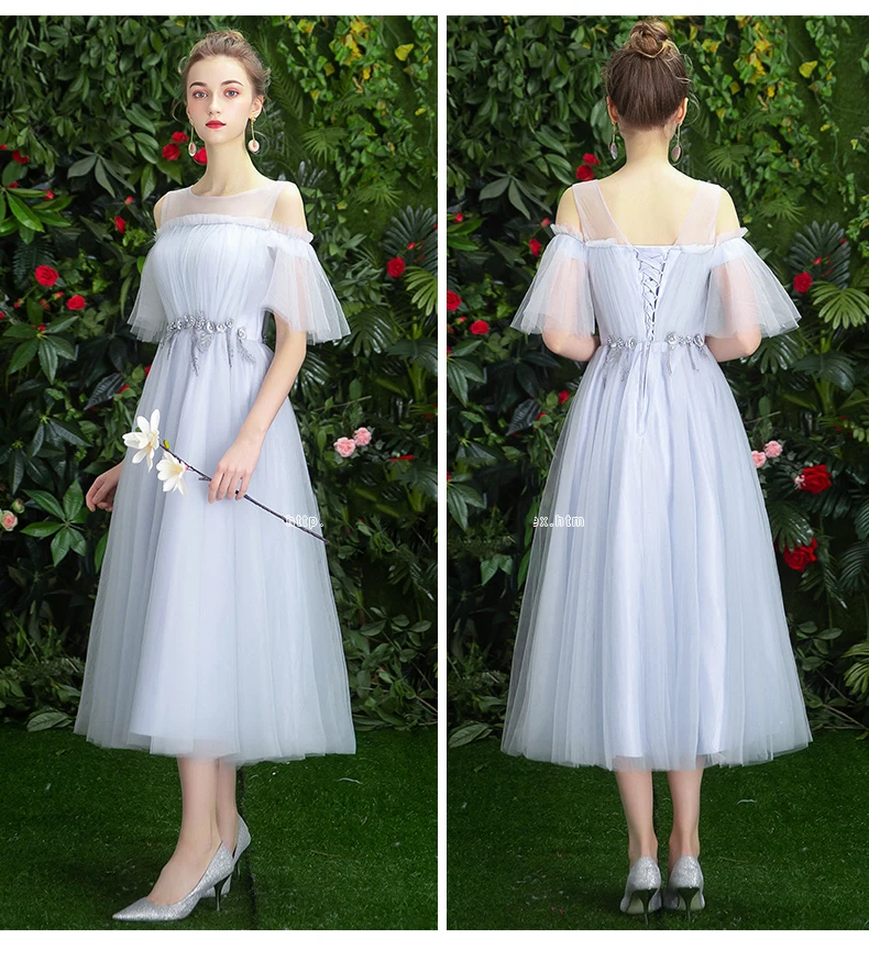 SSYfashion платье с вырезом лодочкой расклешенными рукавами на шнуровке длиной до