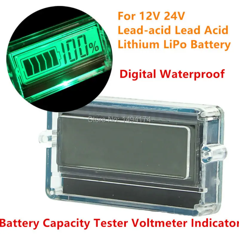 Цифровой тестер емкости аккумулятора WQScosea вольтметр индикатор ЖК-дисплей для